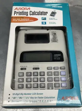 PR-100B AURORA Big Lcd Screen Ac Printing Calculator