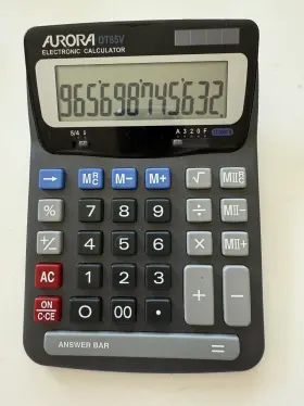 DT85V AURORA Calculator Solar Power Display Big Keys