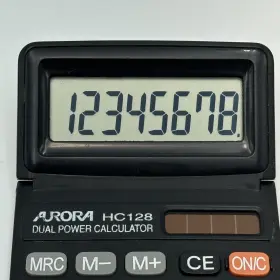 HC128 AURORA Calculator Dual Power Digital Battery Solar #3
