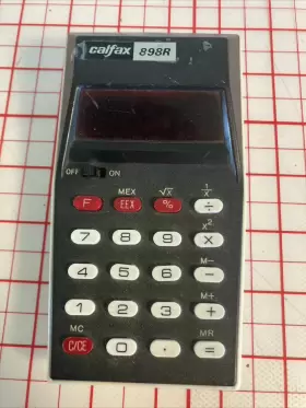 898R CALFAX Mini Calculator Battery Memory