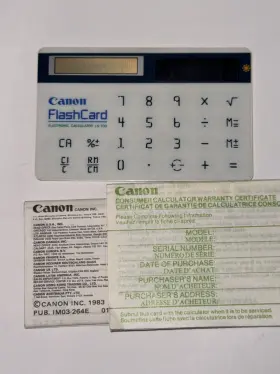 LS-703 CANON Flashcard Calculator Collectible