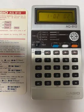 AQ-810 CASIO Calculator Dual Timer Alarm Clock Great
