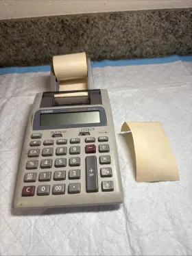 Casio Hr-100lc Printing Calculator 2-color With Paper Tape Tested/work No Pwr Cord