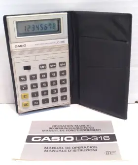 LC-316 CASIO Lcd Pocket Calculator Manual