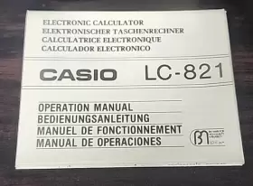 LC-821 CASIO Pocket Calculator Manual #2