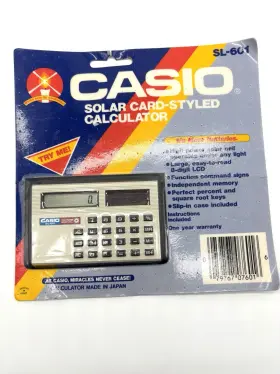 SL-601 CASIO Solar Card Styled Calculator Nos