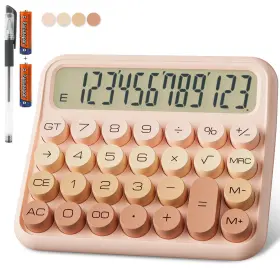 B0CR5WPCMV DECKLIT Mechanical Calculator Lcd Display Pink