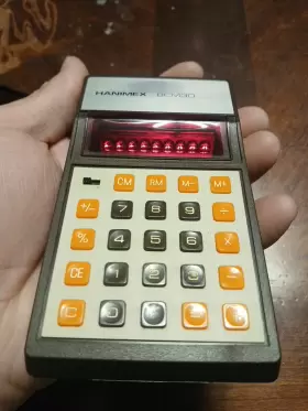 BCM-30 HANIMEX Handheld Calculator Led Hong Kong Battery #3