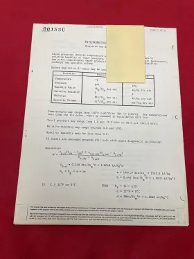 00153C HP Hewlett Packard Program Cards Cv Psychrometric