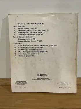 82401A HP Interface Calculator Owners Manual Qref #3