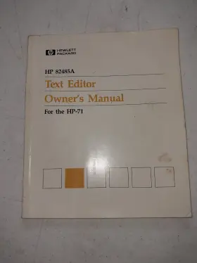 82485A HP Texteditor Owners Manual Fot