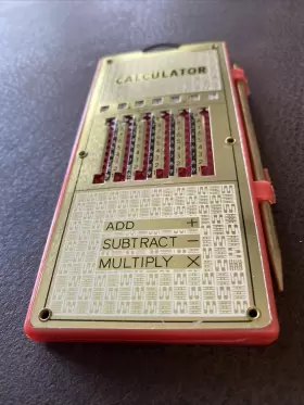 970357 MAGIC BRAIN Manual Pocket Calculator Stylus Subtract #2