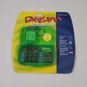 MD108T MERANGUE Dayglow Databank Keychain Calculator