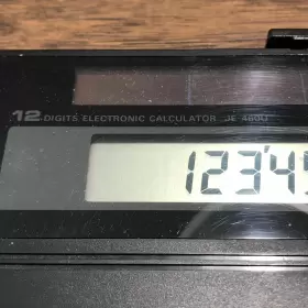 JE-460U PANASONIC Solar Calculator Wood Grain Finish Folding #3