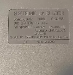 JE-8220U PANASONIC Pocket Handheld Calculator #3