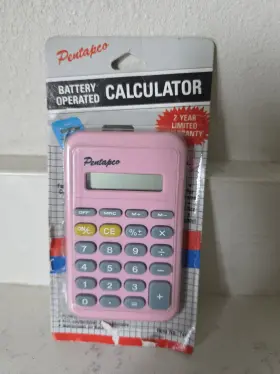 7463 PENTAPCO Nos Pink Pocket Calculator Battery Box