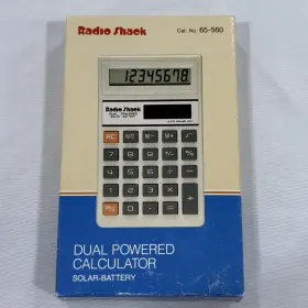 65-560 RADIOSHACK Radio Duel Solar Calculator Box