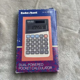 EC-347 RADIOSHACK Radio Dual Calculator Cat Leatherette