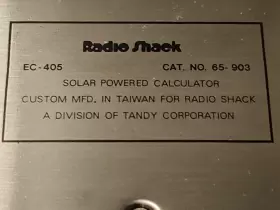 EC-405A RADIOSHACK Radio Calculator Solar Pocket #3