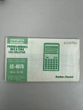 EC-4075 RADIOSHACK Radio Hex Calculator Manual Programmer #3