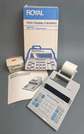 90PD ROYAL Print Display Calculator Desktop Box