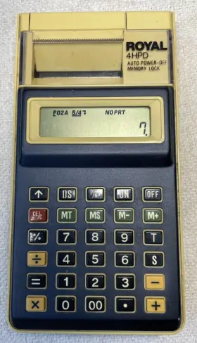 4HPD ROYAL BUSINESS MACHINES Adding Calculator Printing