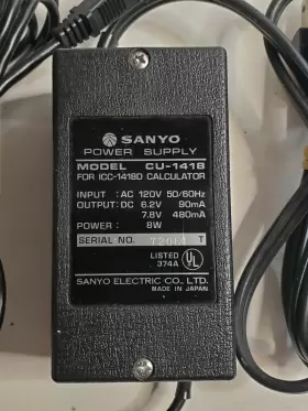 CU-1418 SANYO Calculator Power Supply #3 CU-1418 SANYO Calculator Power Supply #3