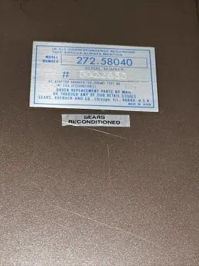 272.58010 SEARS Calculator Printer #2