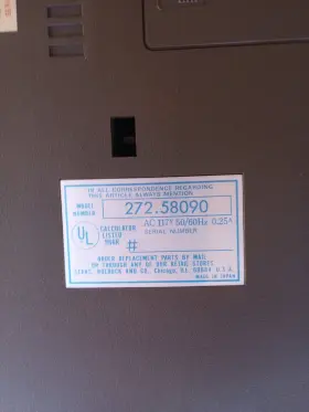 272.58090 SEARS Mini Desk Top Printing Calculator #3