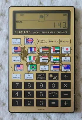 EK452G SEIKO Currency Rate Exchanger Mini Calculator Jdm