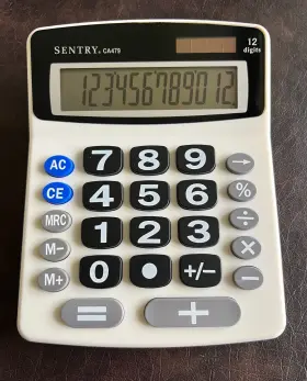 CA479 SENTRY Solar Tilted Display Calculator Keys Auto