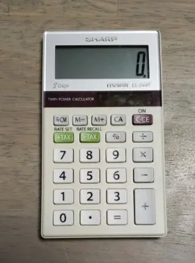 EL-244T SHARP Elsi Mate Twin Power Pocket Calculator Rate