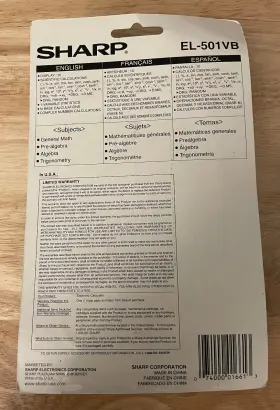 EL-501VB SHARP Scientific Calculator Bat #3