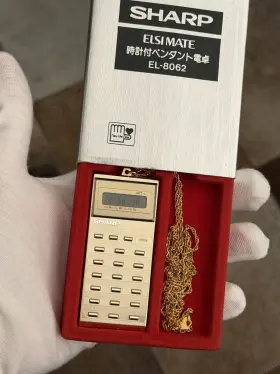 EL-8062 SHARP Nos Elsi Mate Calculator Pendant Necklace Jdm