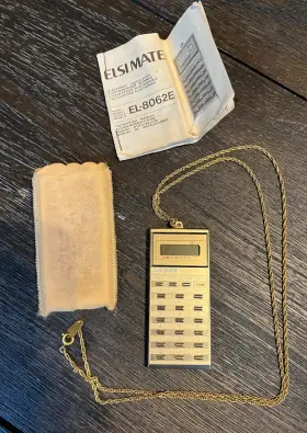 EL-8062E SHARP Elsi Mate Mini Pocket Calculator Chain