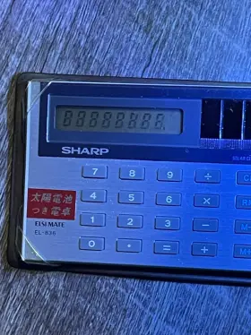 EL-836 SHARP Elsi Mate Mini Calculator Solar Cell Pocket #3