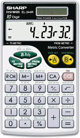 EL344RB SHARP Calculator Punctuation Converter Solar Powe