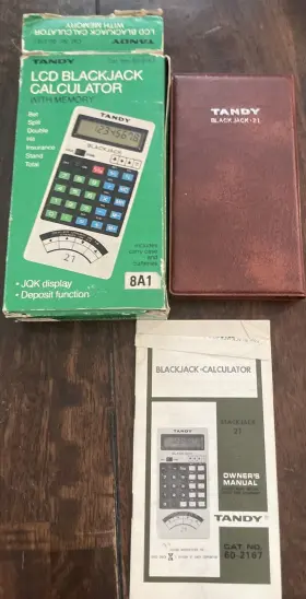 60-2167 TANDY Lcd Blackjack Calculator Manual Box