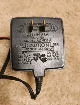 AC9130A TEXAS INSTRUMENTS Calculator Ac Adapter Charger #2