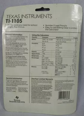 TI-1105 TEXAS INSTRUMENTS School Students Calculator Kit #2