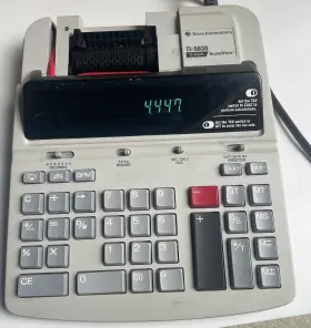 TI-5630 TEXAS INSTRUMENTS Printing Calculator Display
