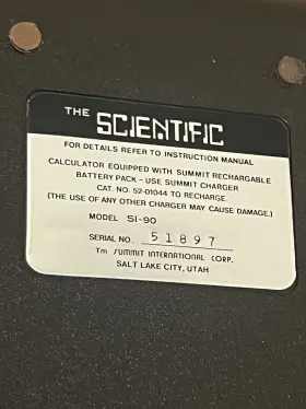 SI-90 THE SCIENTIFIC Summit Calculator Utah #2