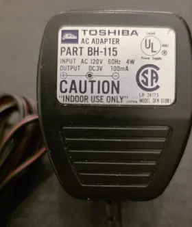 Toshiba Bh-115 Calculator Ac Power Adapter Only For Bc-8111b Toshiba Bh-115 Calculator Ac Power Adapter Only For Bc-8111b