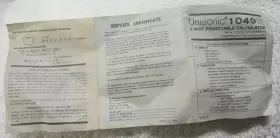 1040 UNISONIC Calculator Sheet Manual