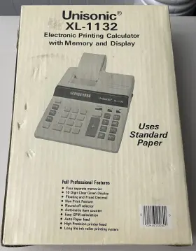 XL-1132 UNISONIC Printing Calculator Memory Display XL-1132 UNISONIC Printing Calculator Memory Display