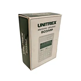 Unitrex 803mp Vtg 1970 S Electronic Calculator 803mb With Box Blue Green Vfd Parts Repair