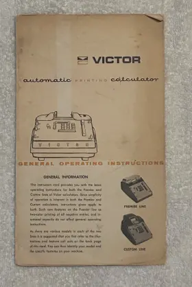 120-5-3 VICTOR Automatic Printing Calculator General
