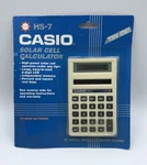 New Vintage Calculator Casio Hs-7 8 Digits High Power Solar Cell, Nos. Fixed Price $9.00.