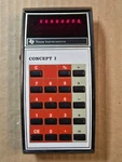 Texas Instruments Concept I Vintage Pocket Calculator - Working Well. Fixed Price $18.00.
