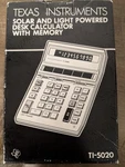 Texas Instruments Ti-5020 Electronic Calculator Vrg Light & Solar Powered W/ Box. Fixed Price $19.95.
